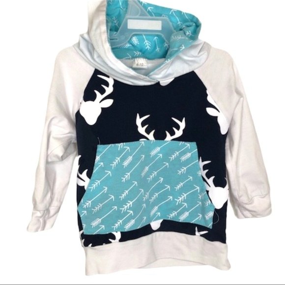 Baby Boys Deer Long Sleeve Hoodie Top 6-12months - Picture 2 of 2